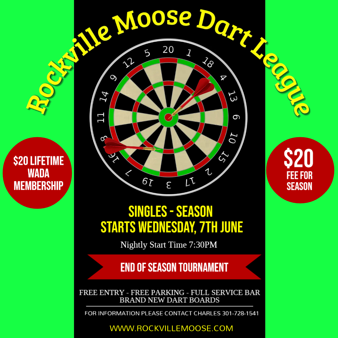 DART LEAGUES Rockville Moose Lodge 1540