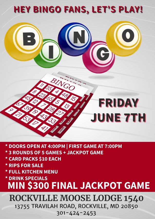 Bingo Rockville Moose